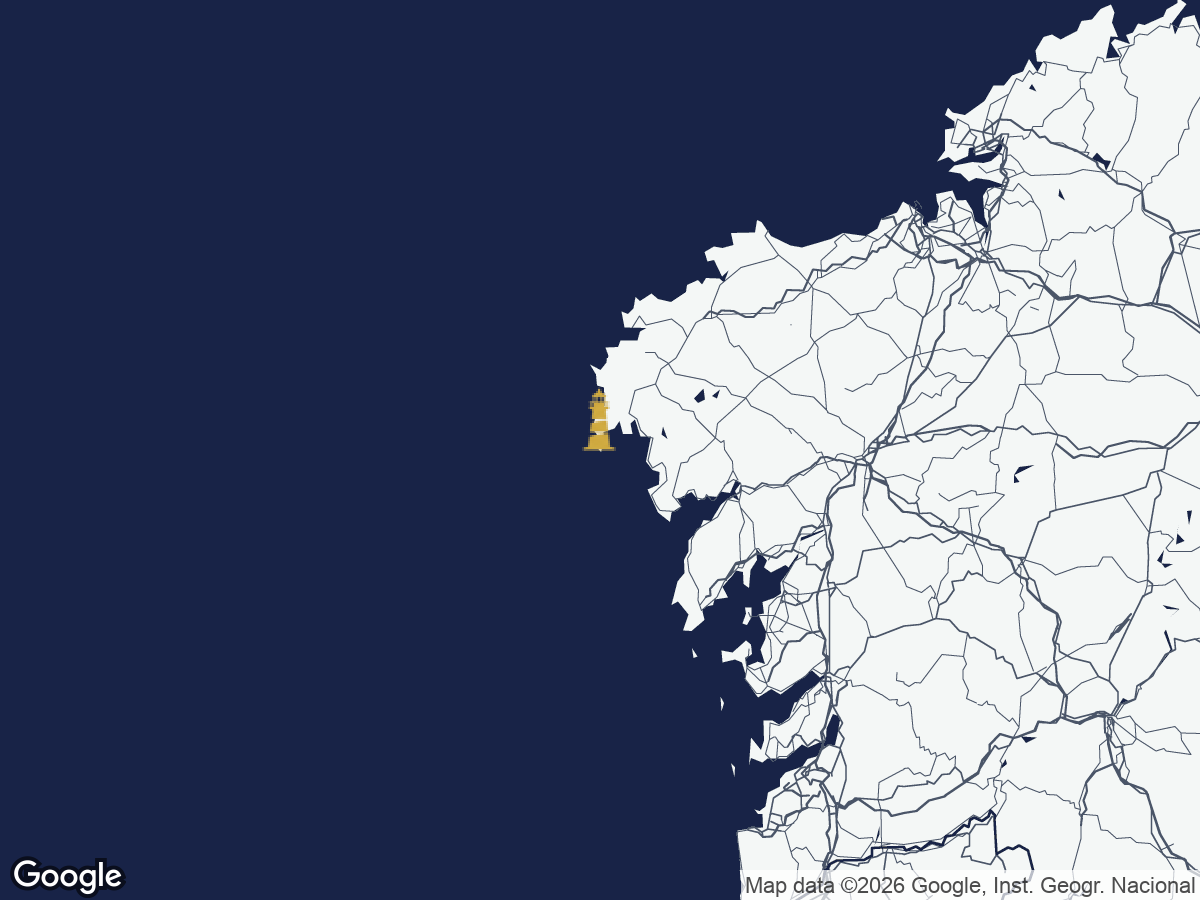 Carte — phare du Cap Finisterre